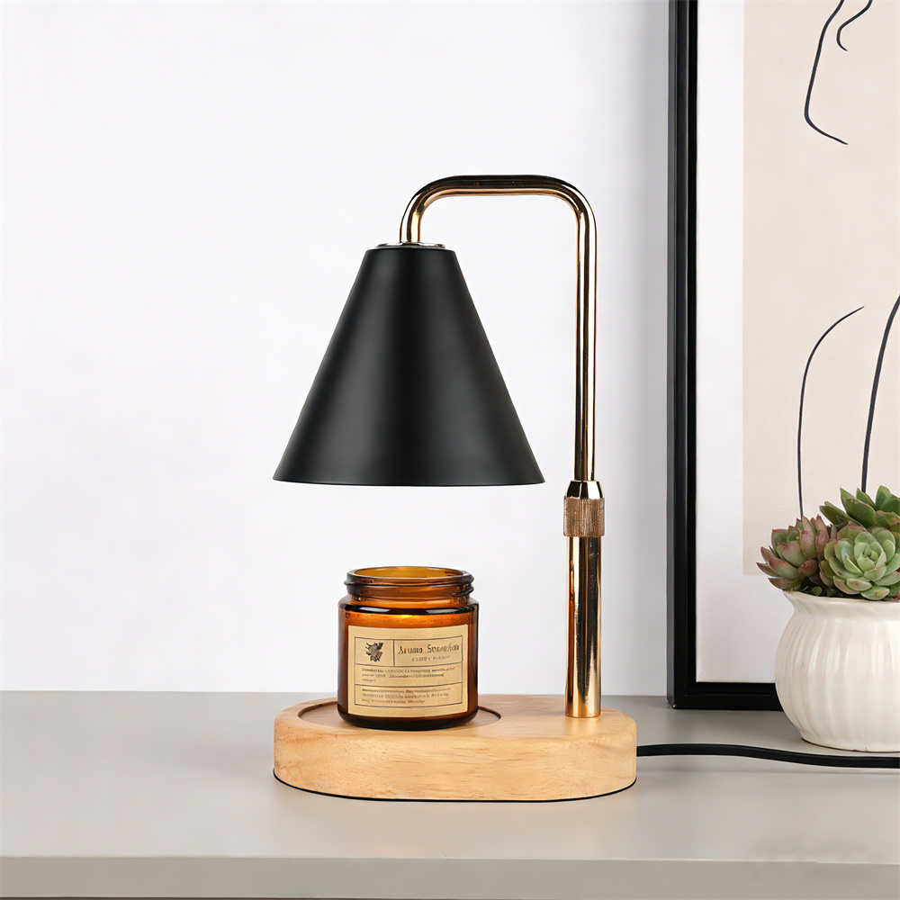 Wax Warmer - Zwarte kaarsenwarmerlamp met timer, dimbaar, verstelbare