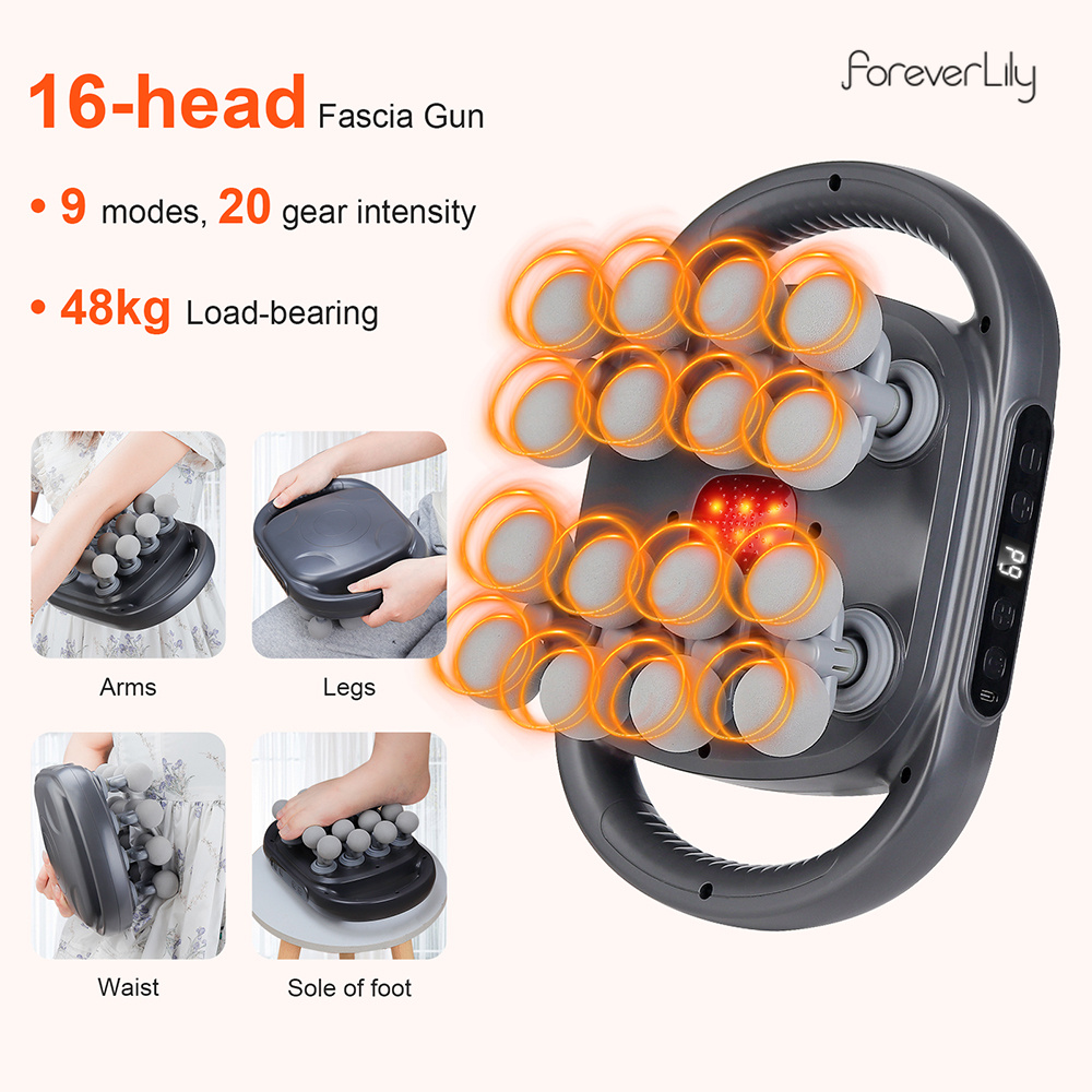Massage Gun - 16-Head Fascia Gun Hoogfrequente Trillingen Lichaamsmassage