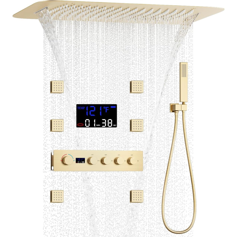 Body Brush - Messing geborsteld goud digitaal display thermostatisch