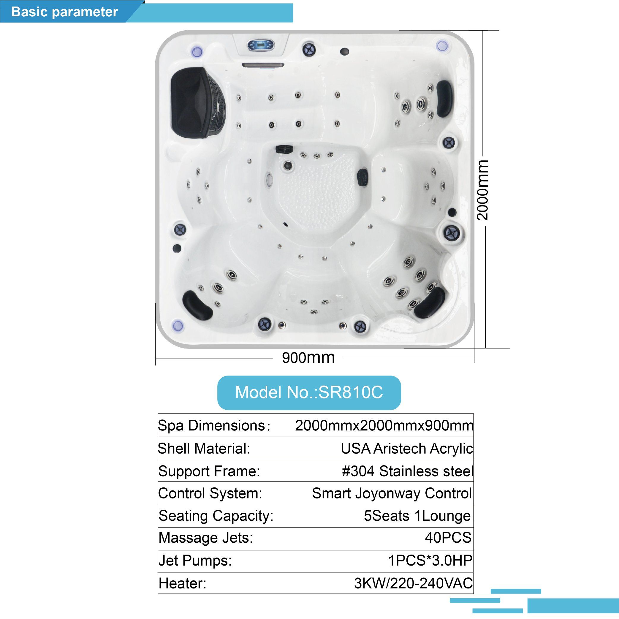 Buiten jacuzzi 2m, 6 personen, - Hot Tub recensie en prijs