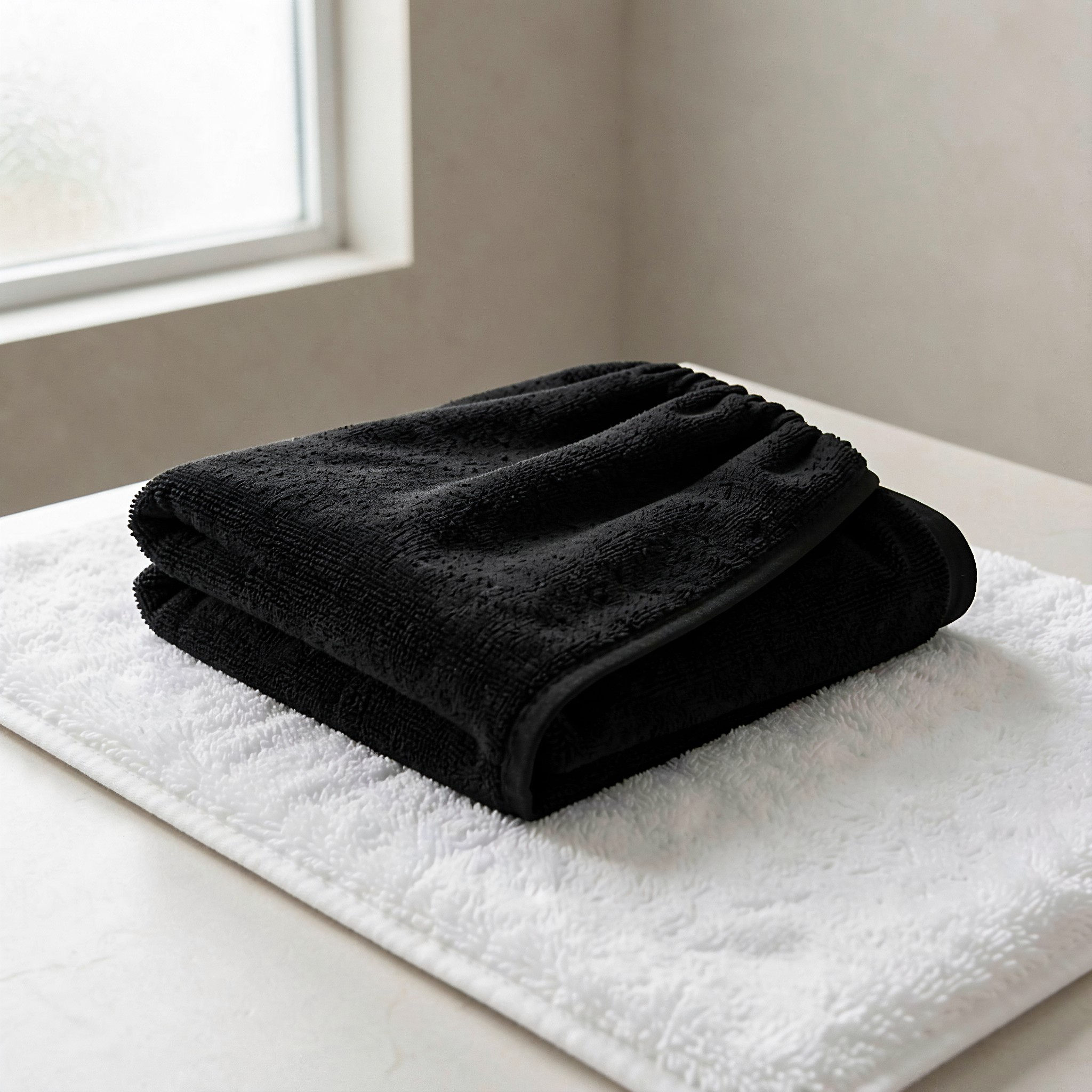 Zwarte handdoek van 35x75 cm,  - Spa Towel recensie en prijs