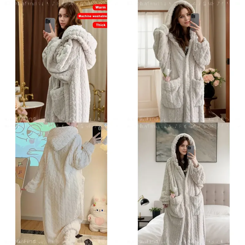 Dames Flanellen Badjas Herfst  - Bathrobe recensie en prijs