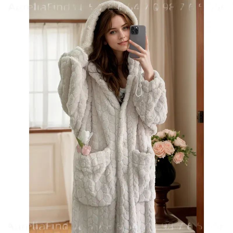 Dames Flanellen Badjas Herfst  - Bathrobe recensie en prijs
